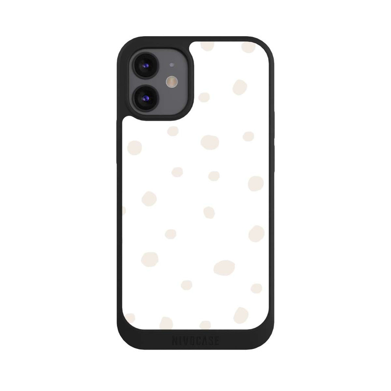 iPhone 12 mini NIVOpure Punktmuster Weiß Braun
