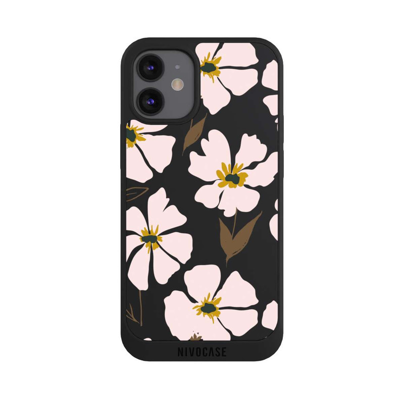 iPhone 12 mini NIVOpure Simple Pastell Flowers Rose Transparent