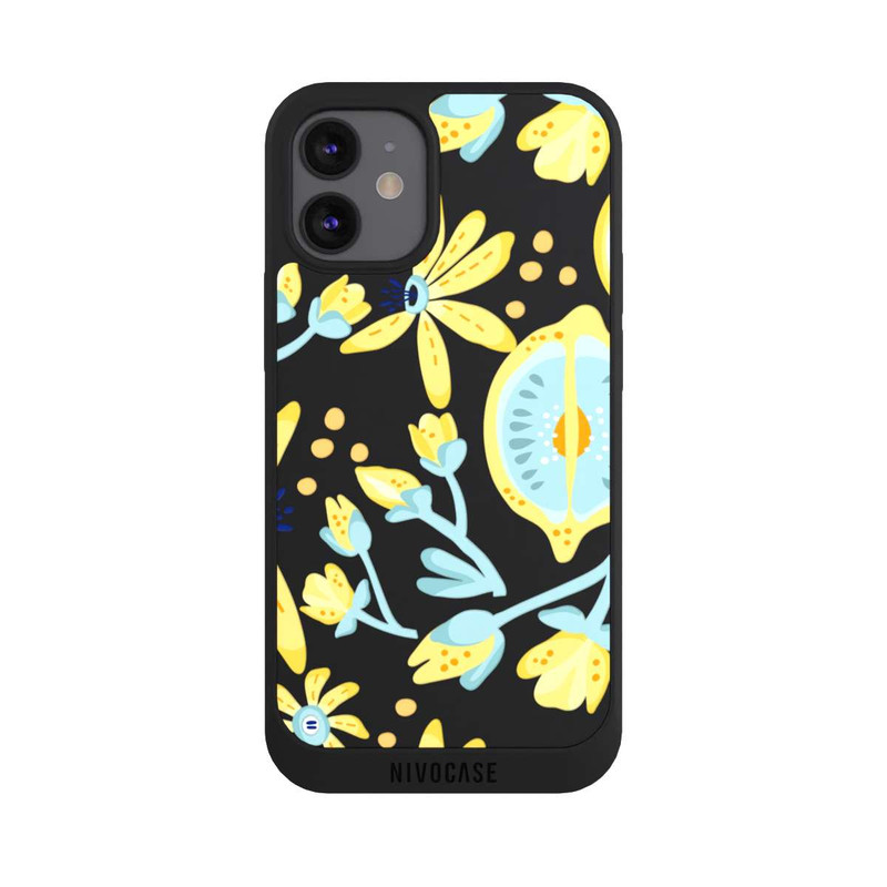 iPhone 12 mini NIVOpure Sommerliches Zitronenmuster Transparent