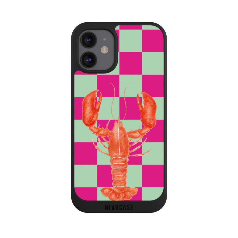 iPhone 12 mini NIVOpure Pink Checkers Lobster