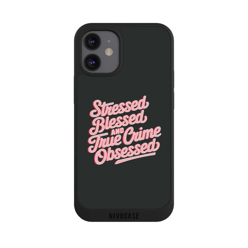 iPhone 12 mini NIVOpure Stressed Blessed and True Crime Obsessed