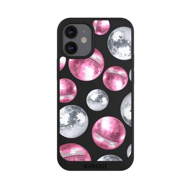 iPhone 12 mini NIVOpure Discokugel Show Pink Transparent