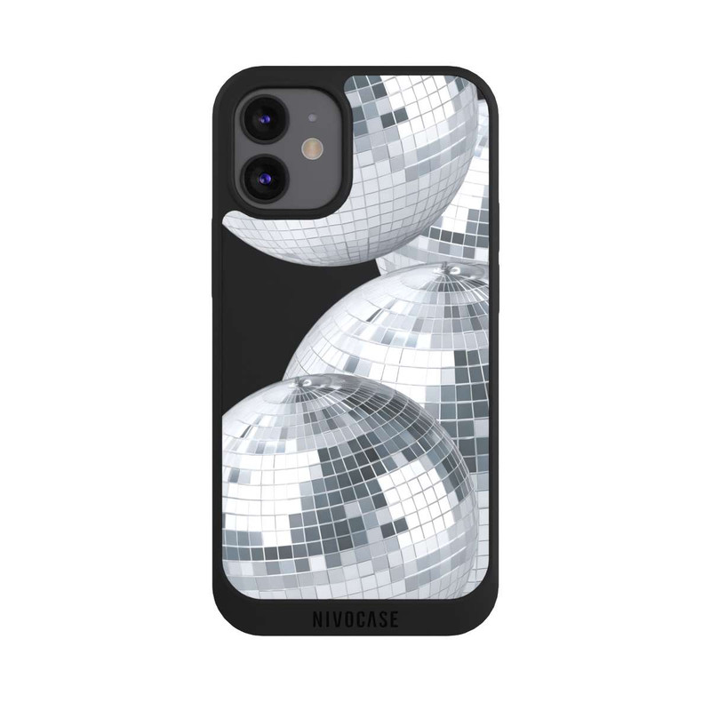iPhone 12 mini NIVOpure Discokugel Party Silver Transparent mit KI