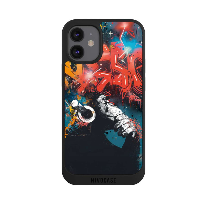 iPhone 12 mini NIVOpure Affe Stereo Kopfhörer Graffiti Street Art