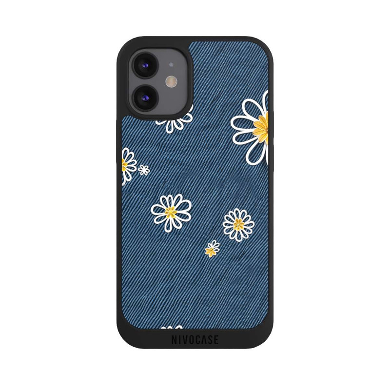 iPhone 12 mini NIVOpure Jeans Flowers Pattern with AI