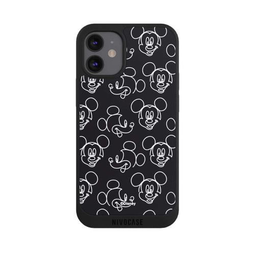 Apple iPhone 12 mini NIVOpure Disney Mickey Faces Black Line Art Pattern