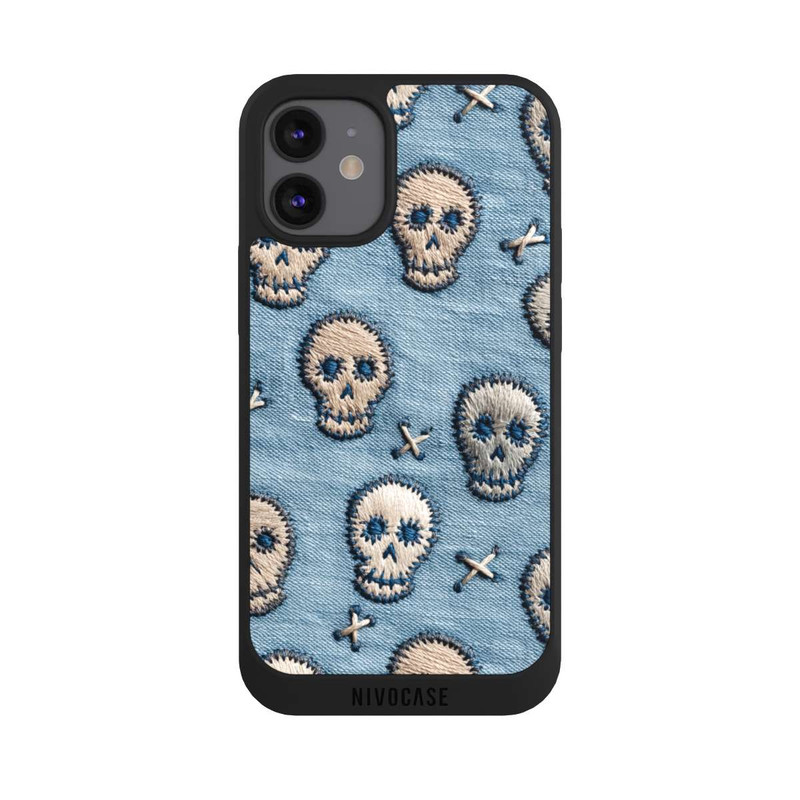 iPhone 12 mini NIVOpure Skulls on Jeans Pattern