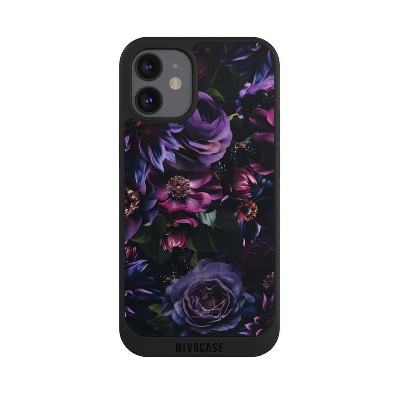 iPhone 12 mini NIVOpure Dark Purple Flowers