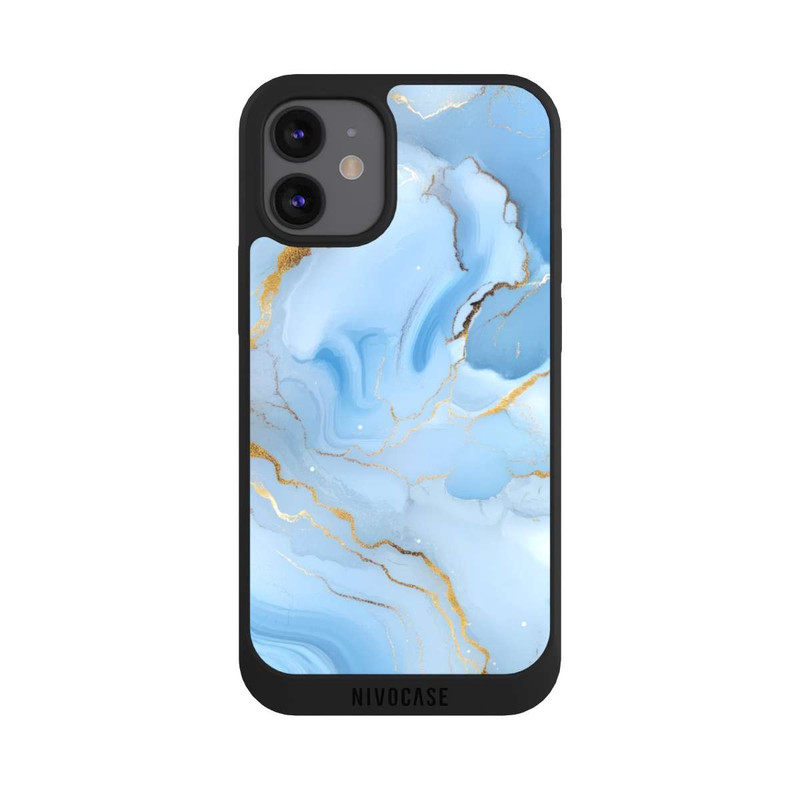 iPhone 12 mini NIVOpure Blue Marble Goldprint