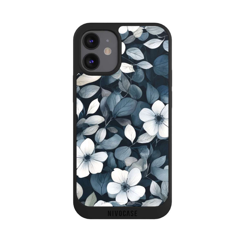iPhone 12 mini NIVOpure Blaue Negativblumen mit KI