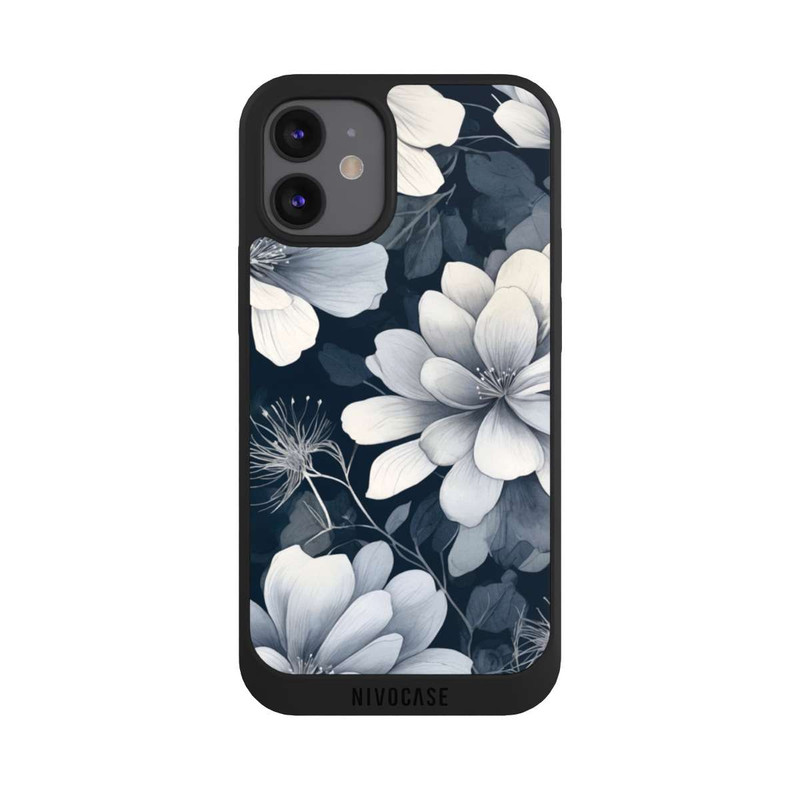 iPhone 12 mini NIVOpure Negative Flower Blue White with AI