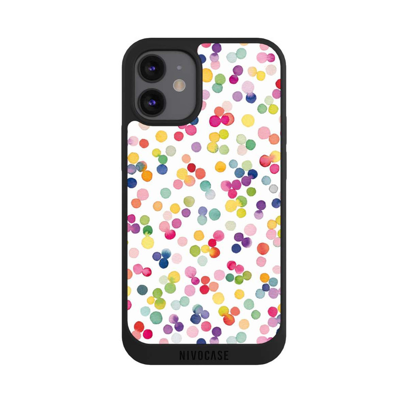 iPhone 12 mini NIVOpure Watercolour Punkte Bunt