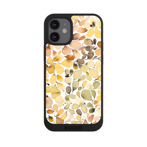 Apple iPhone 12 mini NIVOpure Eucalyptus Watercolor Leaves Brown Autumn