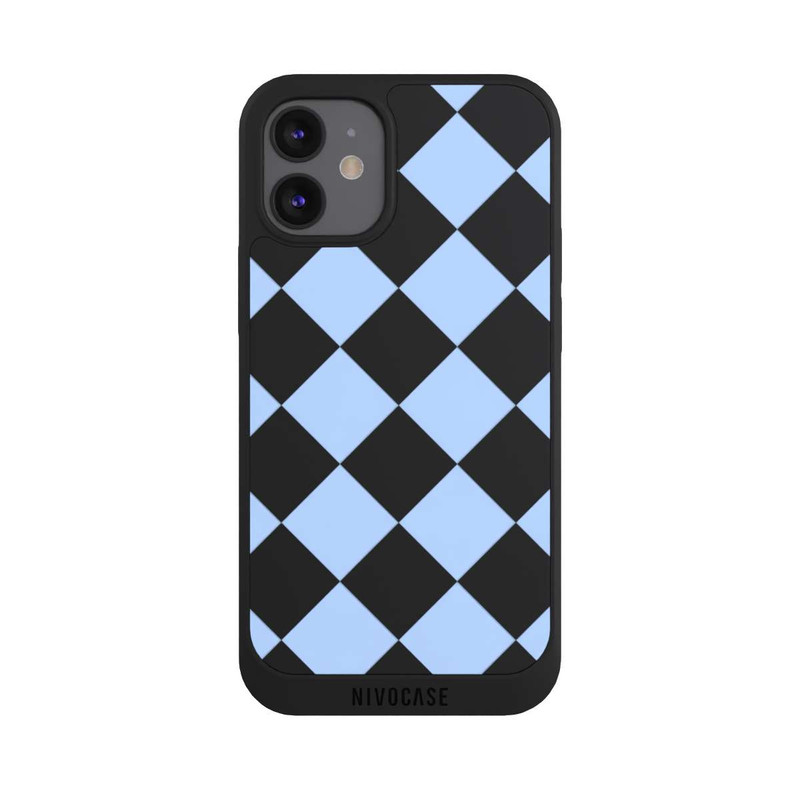 iPhone 12 mini NIVOpure Checked Pattern Light Blue without Background