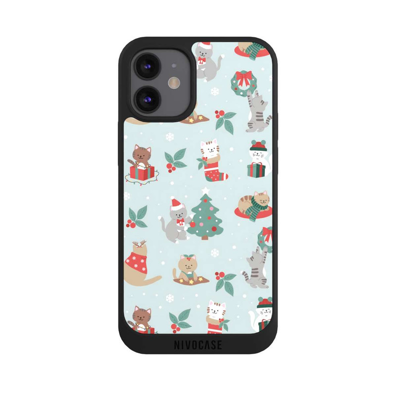iPhone 12 mini NIVOpure festliche Katzen im Winterwunderland