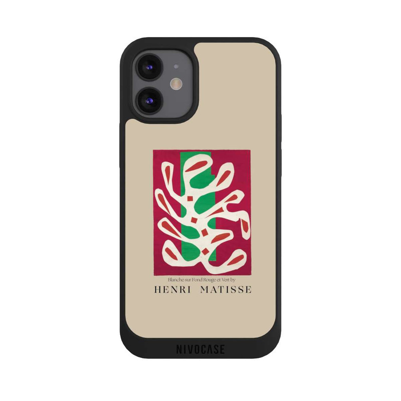 iPhone 12 mini NIVOpure Blanche sur Fond Rouge et Vert by Henri Matisse