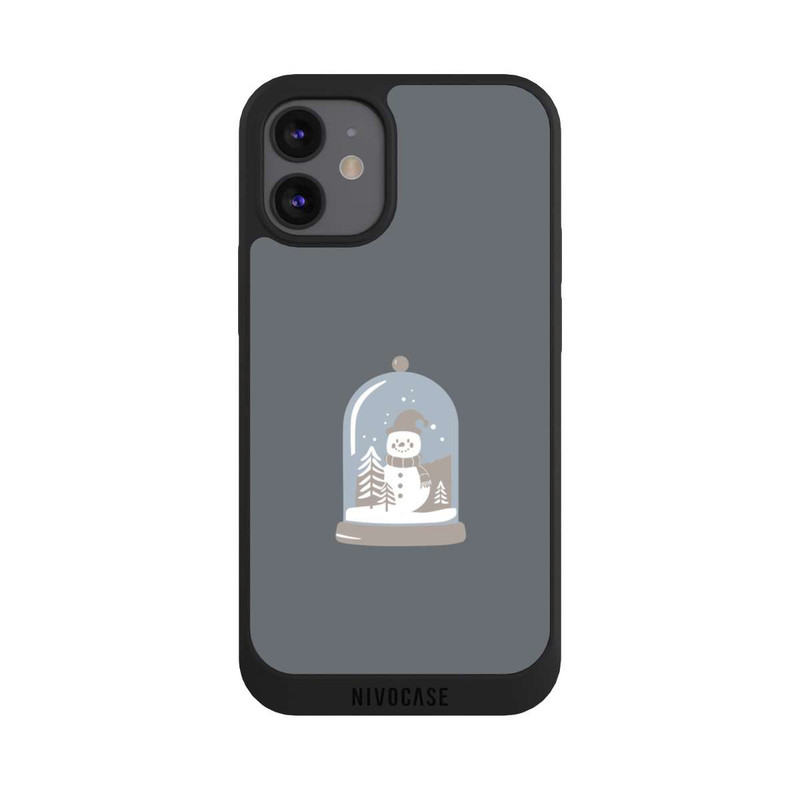 iPhone 12 mini NIVOpure Boule à Neige Minimaliste avec Bonhomme de Neige