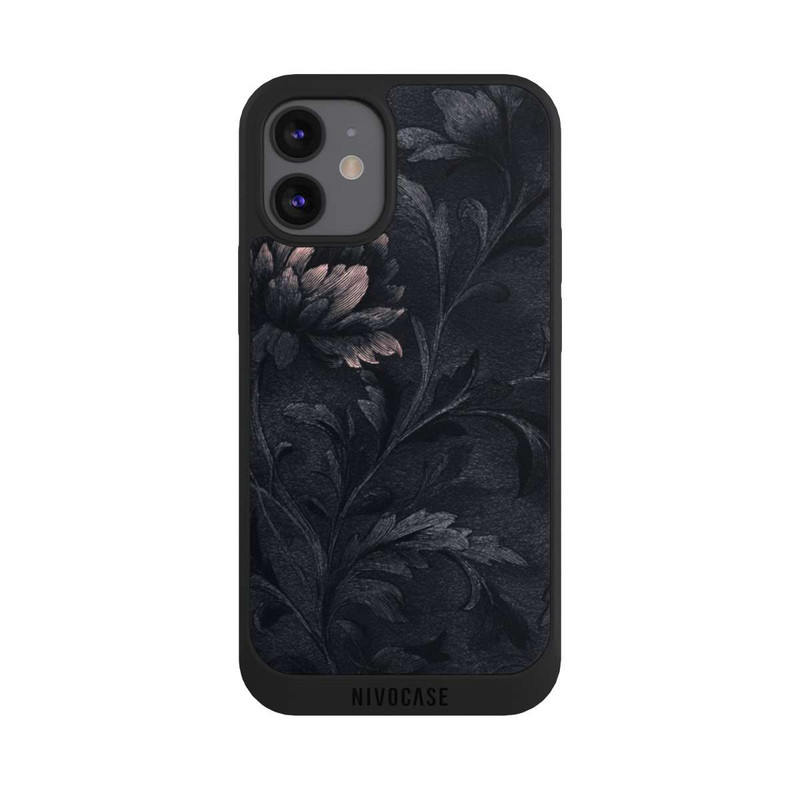iPhone 12 mini NIVOpure Dunkles Blumenmuster Vintage