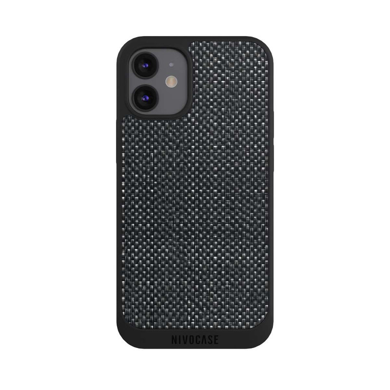 iPhone 12 mini NIVOpure Tissu Noir Abstrait