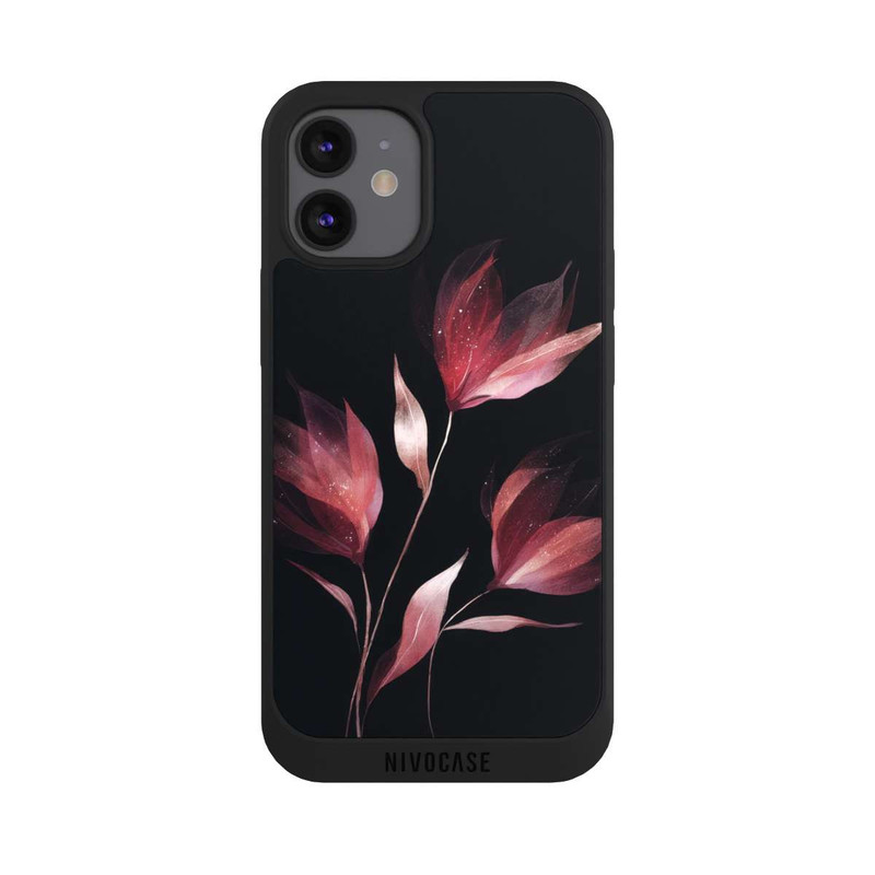 iPhone 12 mini NIVOpure Burgunderrote Blume Negativ