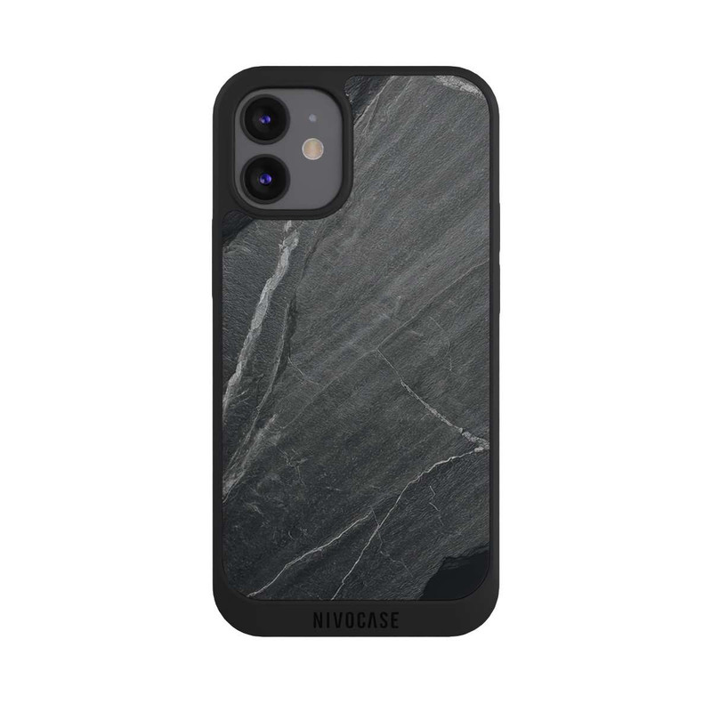 iPhone 12 mini NIVOpure Stein Textur Grau mit KI