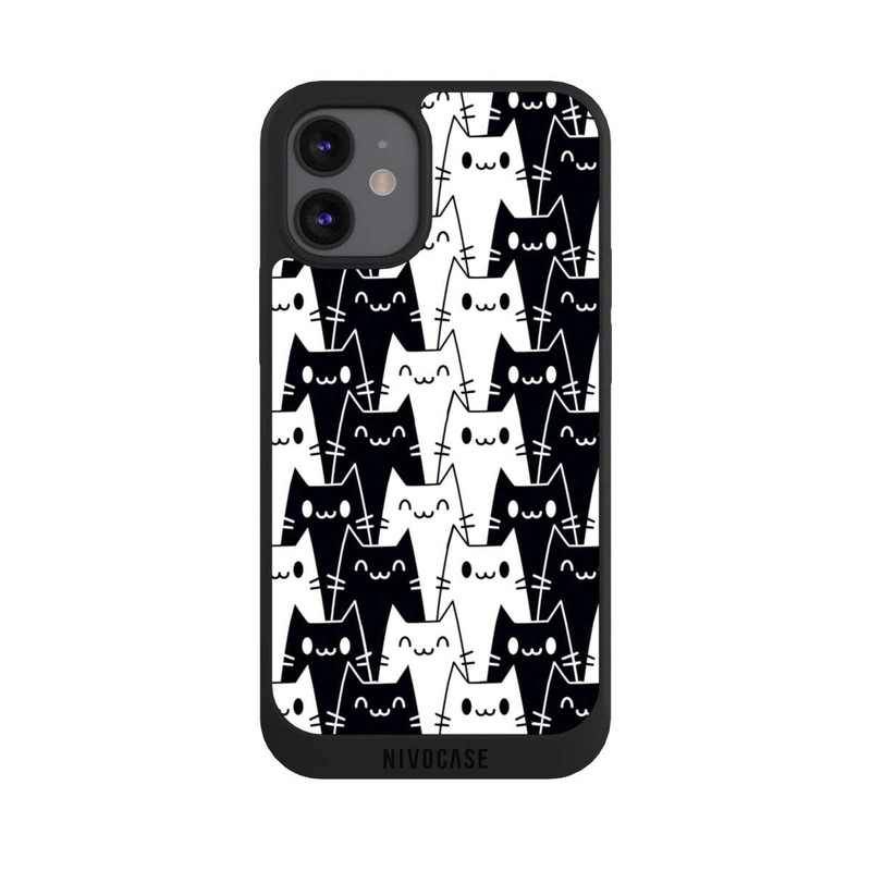 iPhone 12 mini NIVOpure Papier Peint Chat Noir Blanc