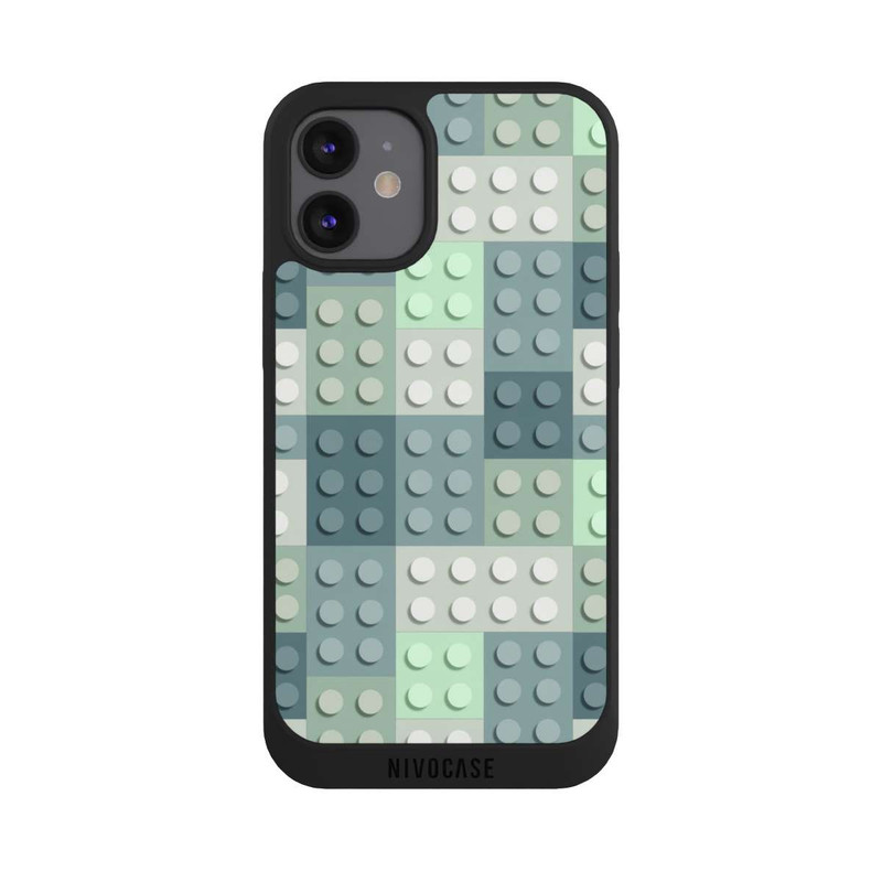 iPhone 12 mini NIVOpure Grünes Blockmuster