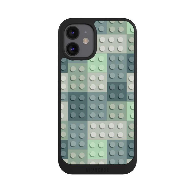 iPhone 12 mini NIVOpure Grünes Blockmuster