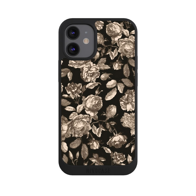 iPhone 12 mini NIVOpure Leinwand dunkle Blumen