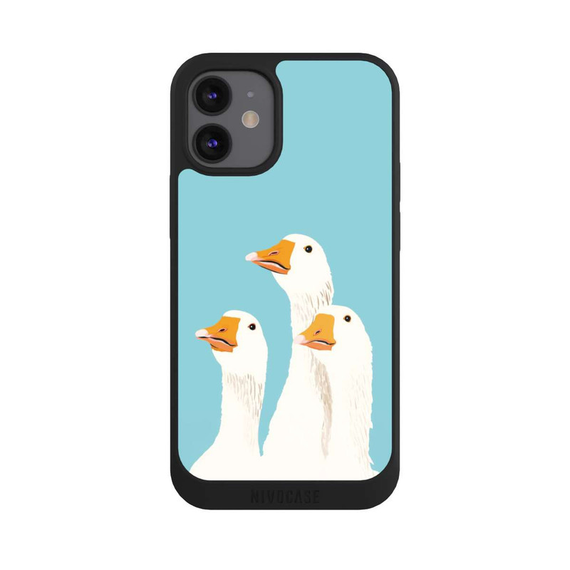 iPhone 12 mini NIVOpure Three Geese Light Blue with AI
