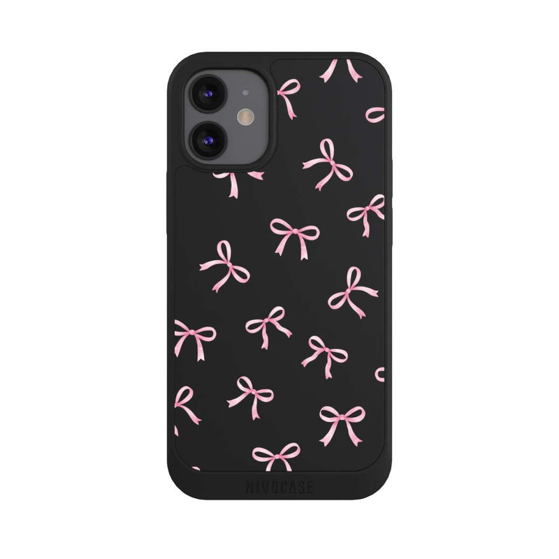 iPhone 12 mini NIVOpure Pink Bows transparent with AI