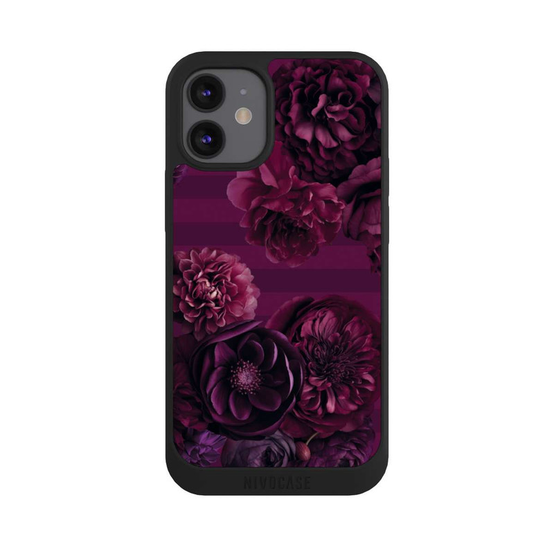 iPhone 12 mini NIVOpure Majestic Baroque Blossom Dream Burgundy Pink with AI