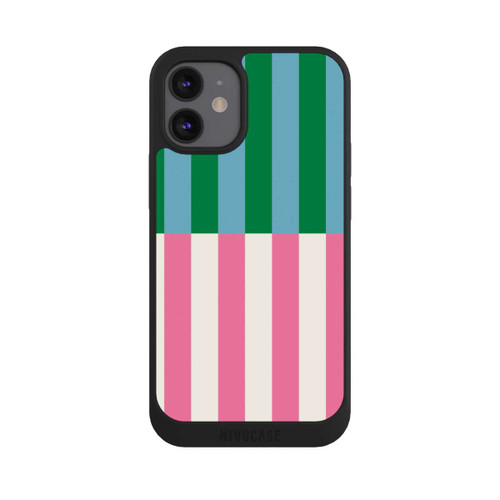 Apple iPhone 12 mini NIVOpure Motif Rayé Vert Rose