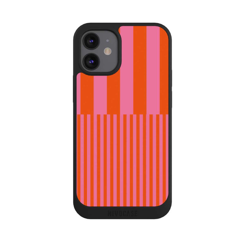 iPhone 12 mini NIVOpure Streifenmuster Pink Rot