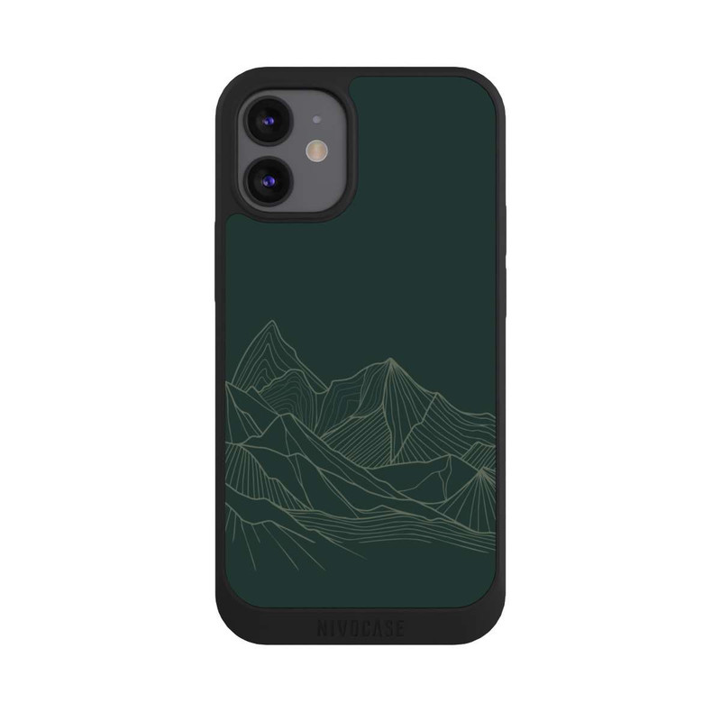 iPhone 12 mini NIVOpure Dessin Au Trait De Montagne Vert