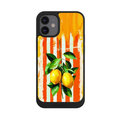 Apple iPhone 12 mini NIVOpure Summer Lemons on Stripes with AI