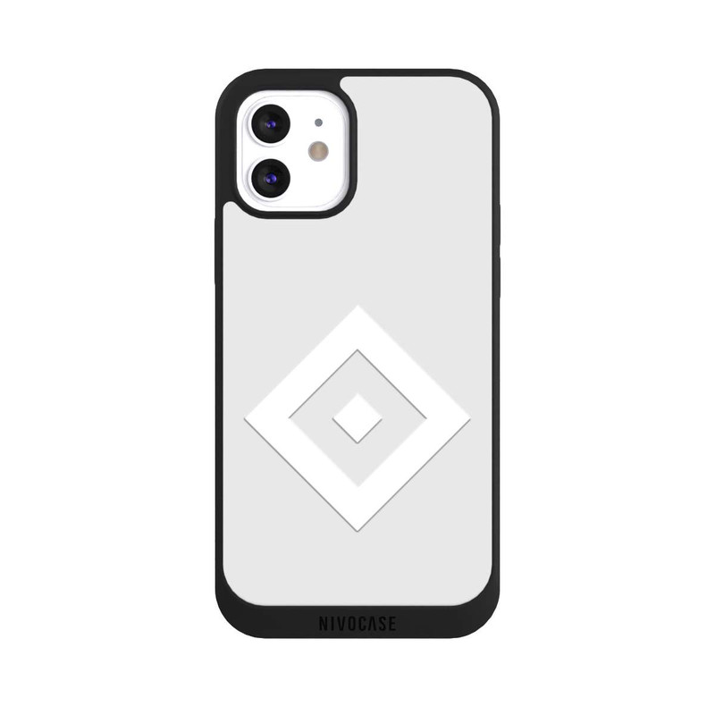 iPhone 12 NIVOpure Logo en forme de losange sur fond gris HSV