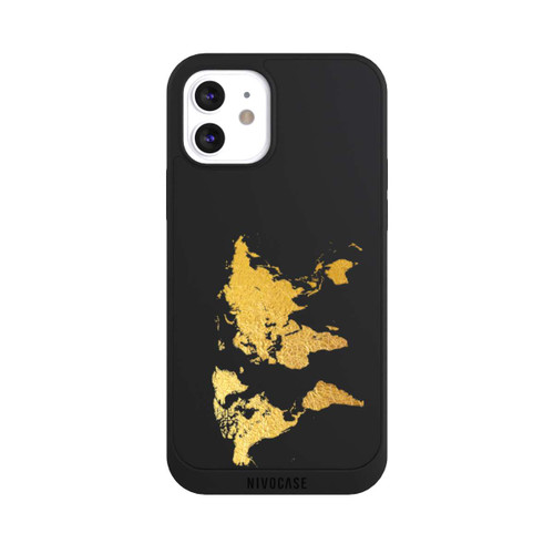 Apple iPhone 12 NIVOpure World Map Gold Transparent