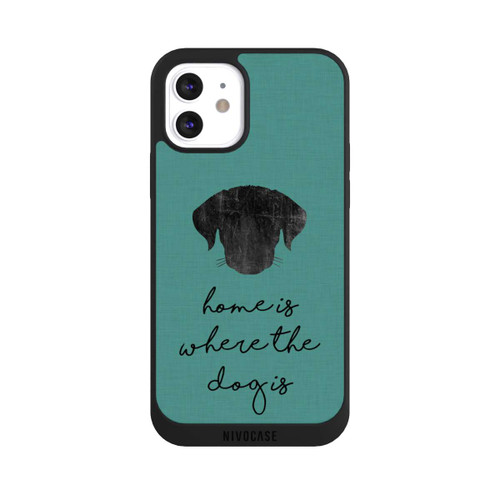 Apple iPhone 12 NIVOpure Home Is Where The Dog Is - Black on Turquoise 