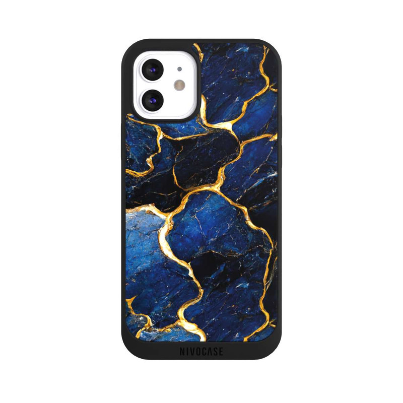 iPhone 12 NIVOpure Blue Marble Gold Print Layers