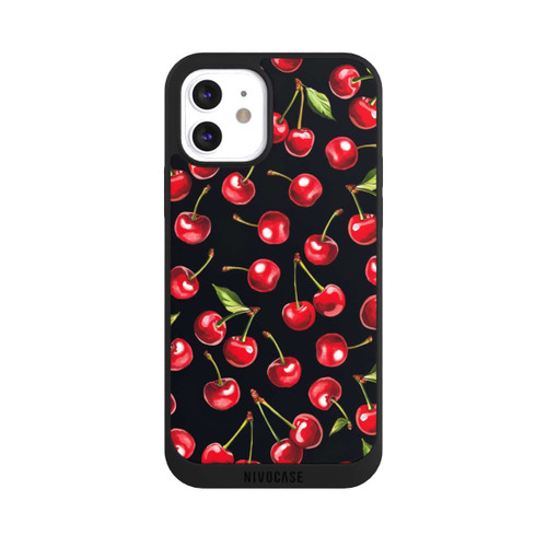 Apple iPhone 12 NIVOpure Cherry Pattern Black with AI