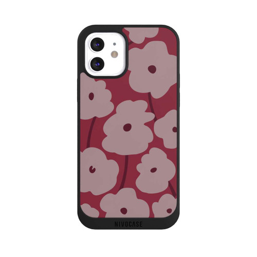 Apple iPhone 12 NIVOpure Minimalistische Blumen Bordeaux