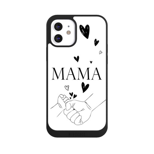Apple iPhone 12 NIVOpure Muttertag Line Art Hände Schwarz Weiß
