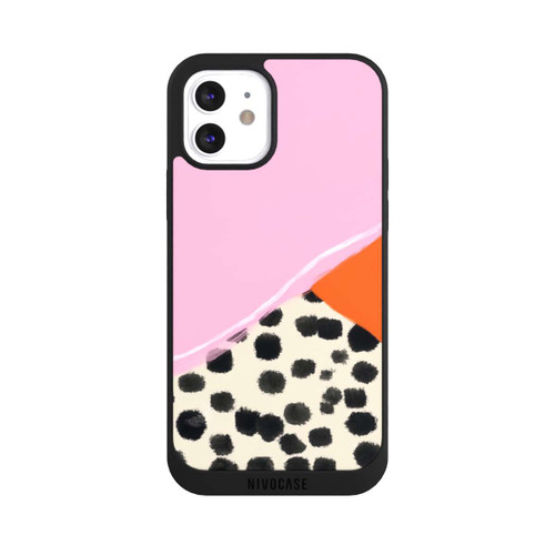 Apple iPhone 12 NIVOpure Rosa und Orange Gepunkteter Hintergrund