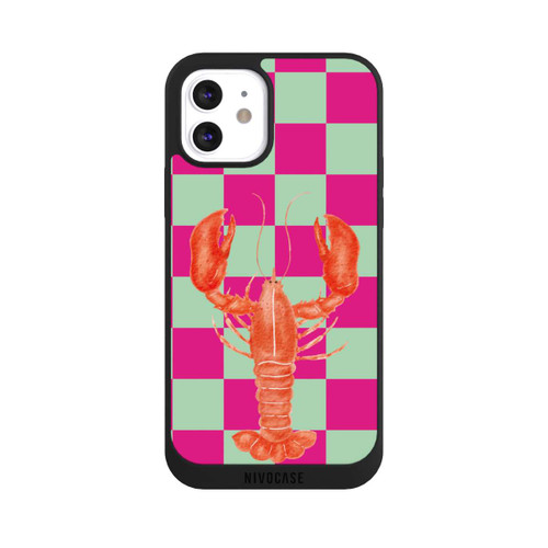Apple iPhone 12 NIVOpure Pink Checkers Lobster