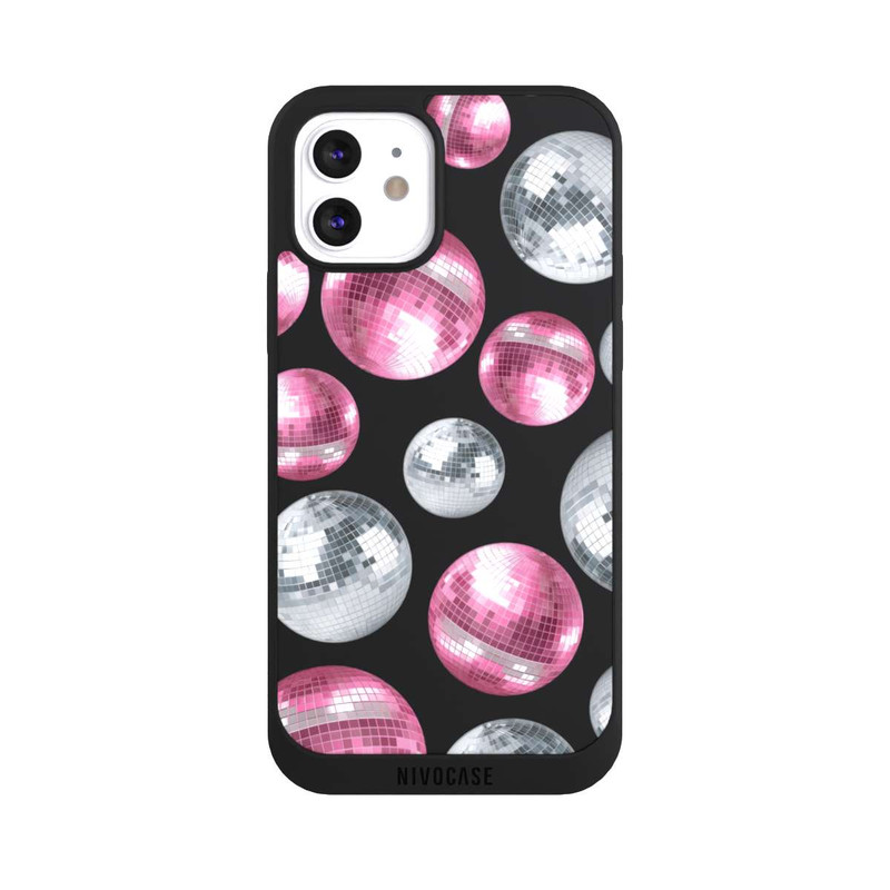 iPhone 12 NIVOpure Discokugel Show Pink Transparent