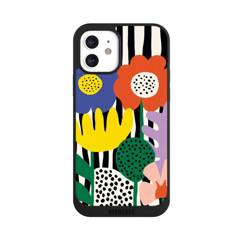 iPhone 12 NIVOpure Flowers Striped Background