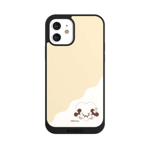 Apple iPhone 12 NIVOpure Mickey and Minnie Love Heart Beige
