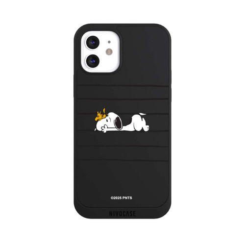 Apple iPhone 12 NIVOpure Snoopy Woodstock Streifen Peanuts Transparent