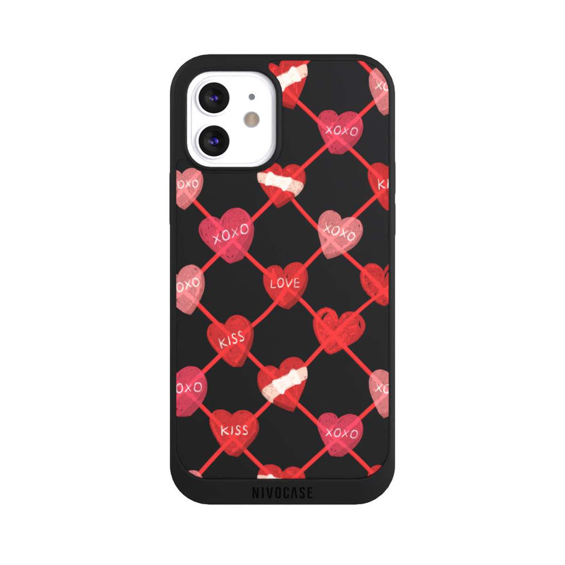 iPhone 12 NIVOpure Heart Pattern XOXO Red